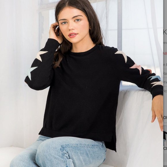 NWT - THML Star Sleeve Knit Top - Picture 3 of 6
